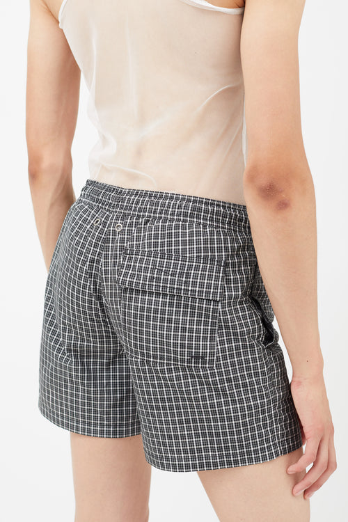 Raf Simons Black & White Plaid Swim Shorts
