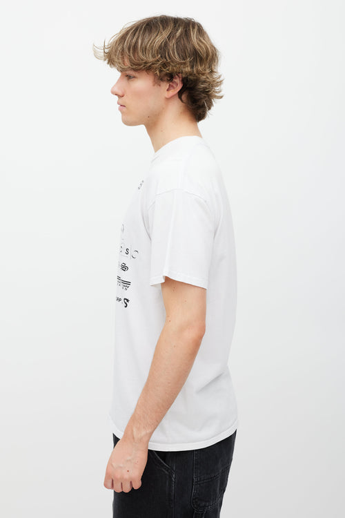 Raf Simons White & Black Summer Games Printed T-Shirt