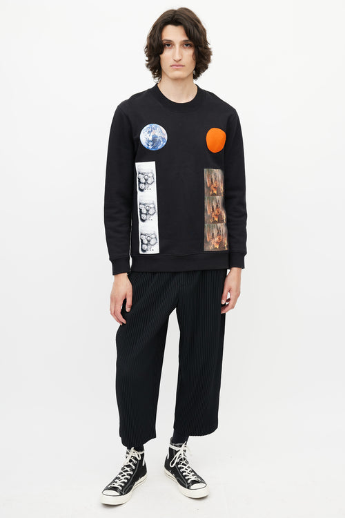 Raf Simons x Sterling Ruby Black & Multicolour Patch Sweatshirt