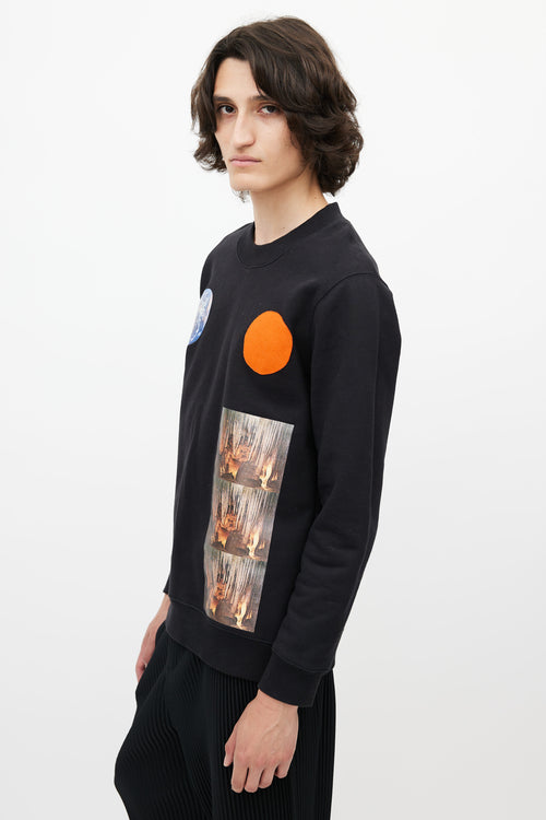 Raf Simons x Sterling Ruby Black & Multicolour Patch Sweatshirt