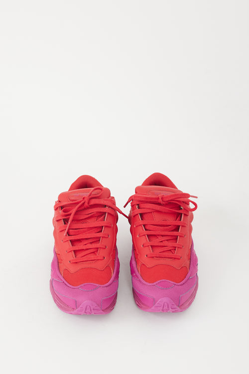 Raf Simons X Adidas Red & Purple Ozweego Sneaker