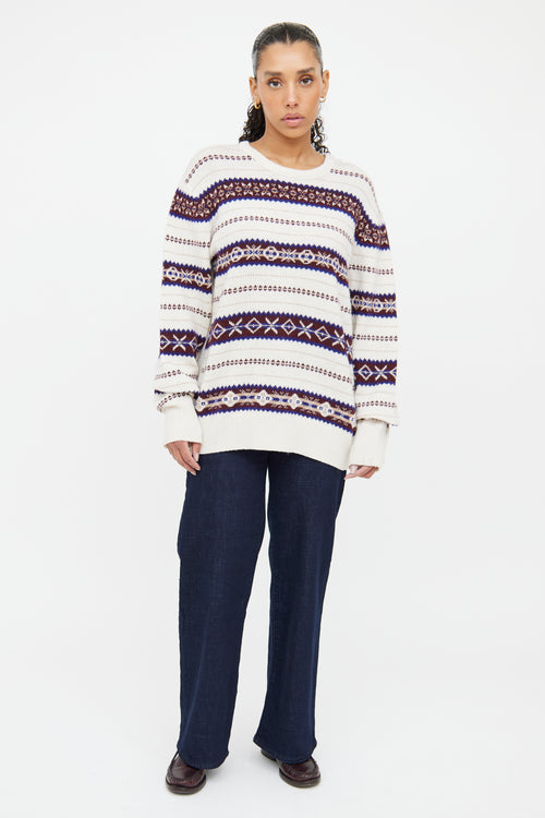 Rag & Bone Cream & Multicolour Knit Sweater