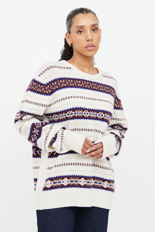 Rag & Bone Cream & Multicolour Knit Sweater