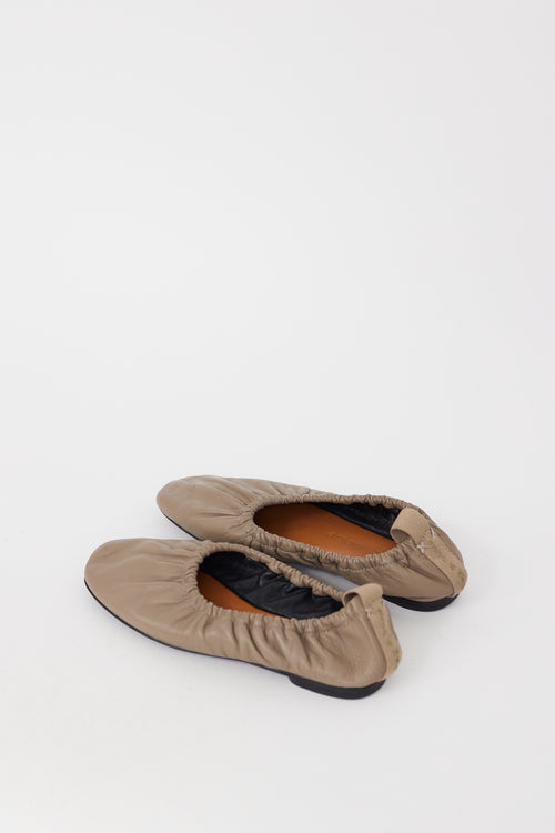 Rag & Bone Taupe Leather Elly Ballet Flat