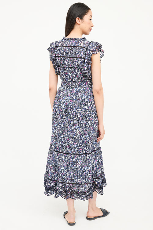 Rails Floral Belted Ruffled Dress
