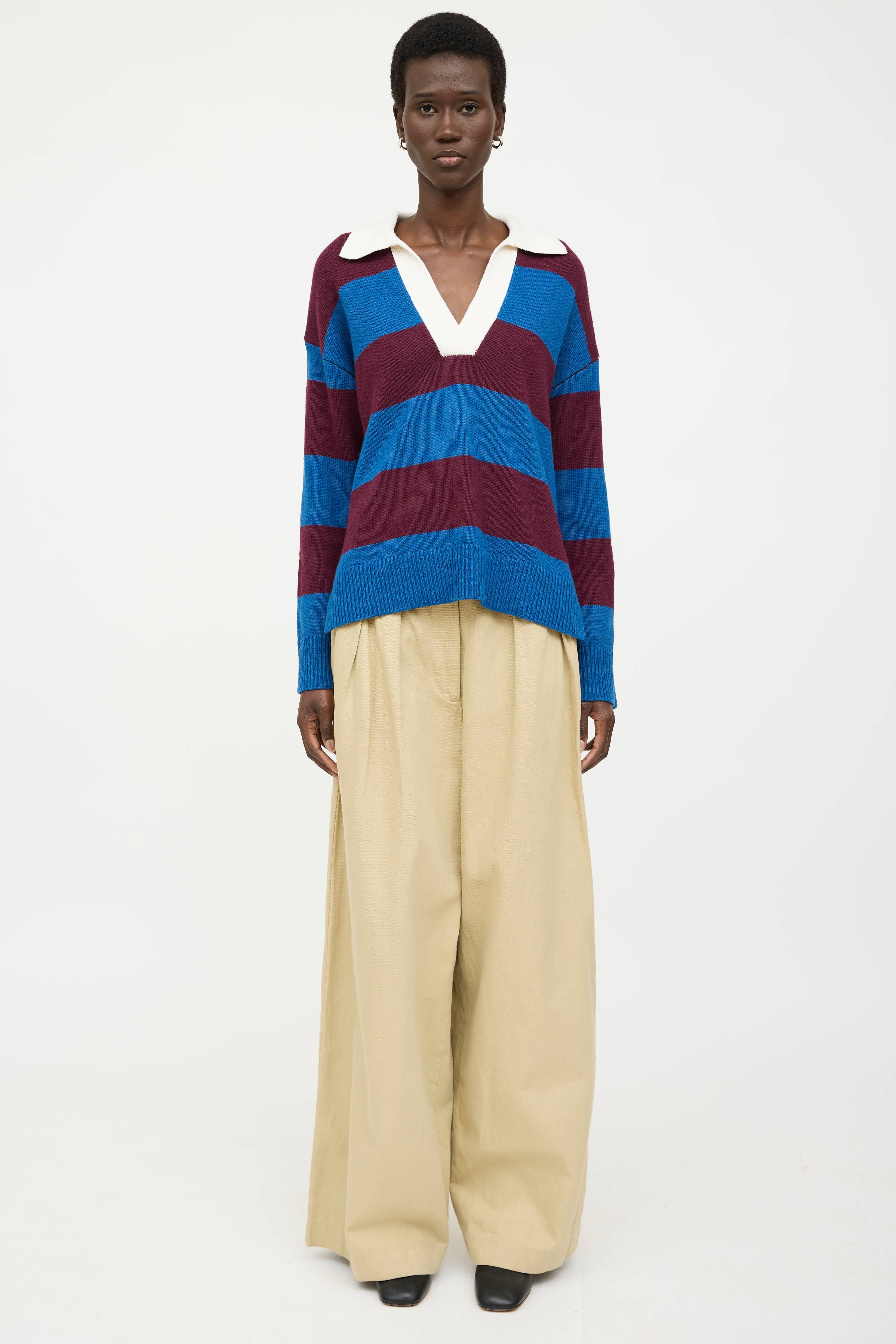 Rails Knit Striped Polo Sweater