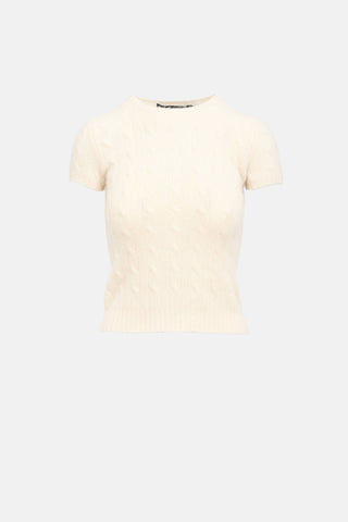 Ralph Lauren Cashmere Cable Knit T-Shirt