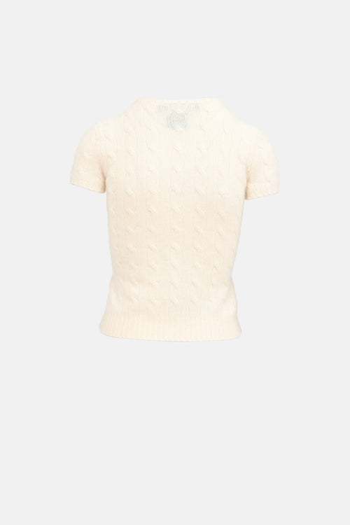 Ralph Lauren Cashmere Cable Knit T-Shirt
