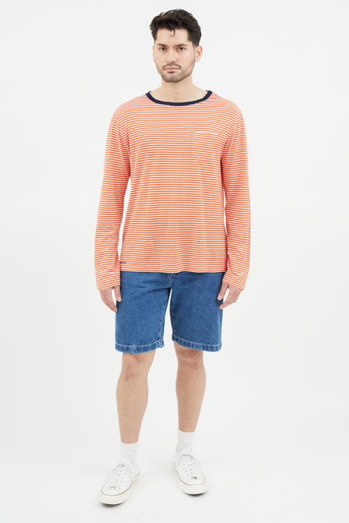 Ralph Lauren Orange & White Striped T-Shirt