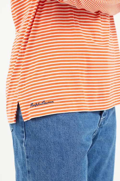 Ralph Lauren Orange & White Striped T-Shirt