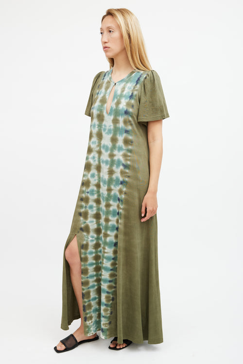 Raquel Allegra Green Tie Dye T-Shirt Maxi Dress