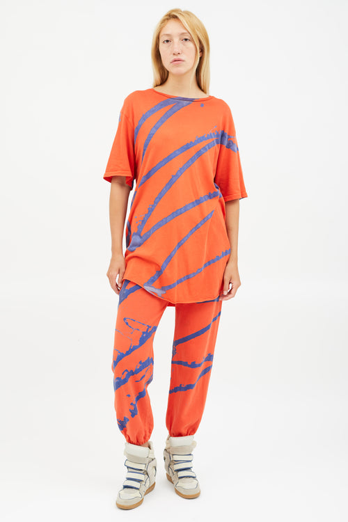 Raquel Allegra Red & Blue Splatter Print Co-Ord Set