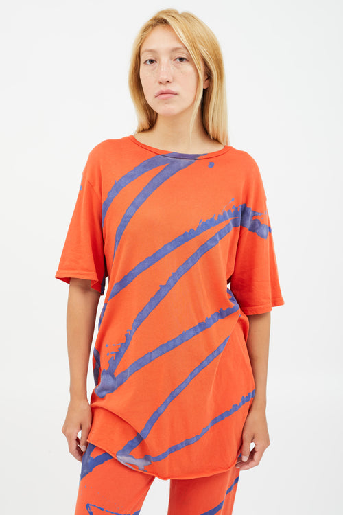 Raquel Allegra Red & Blue Splatter Print Co-Ord Set