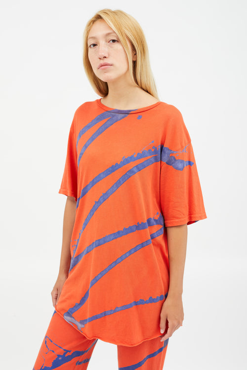 Raquel Allegra Red & Blue Splatter Print Co-Ord Set
