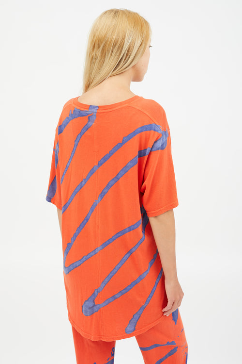 Raquel Allegra Red & Blue Splatter Print Co-Ord Set