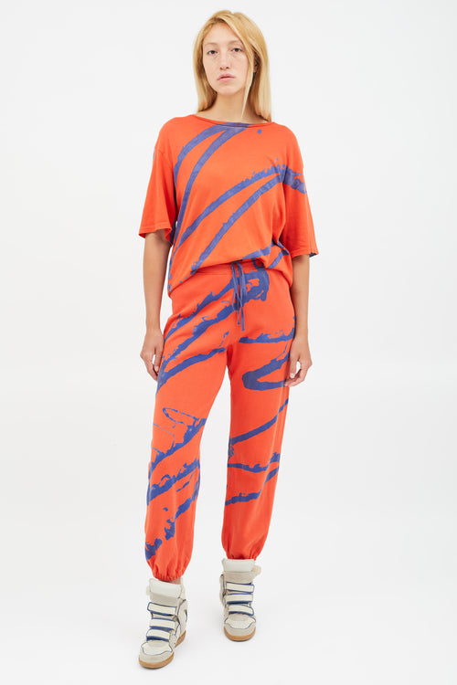 Raquel Allegra Red & Blue Splatter Print Co-Ord Set