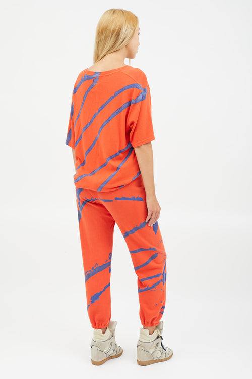Raquel Allegra Red & Blue Splatter Print Co-Ord Set