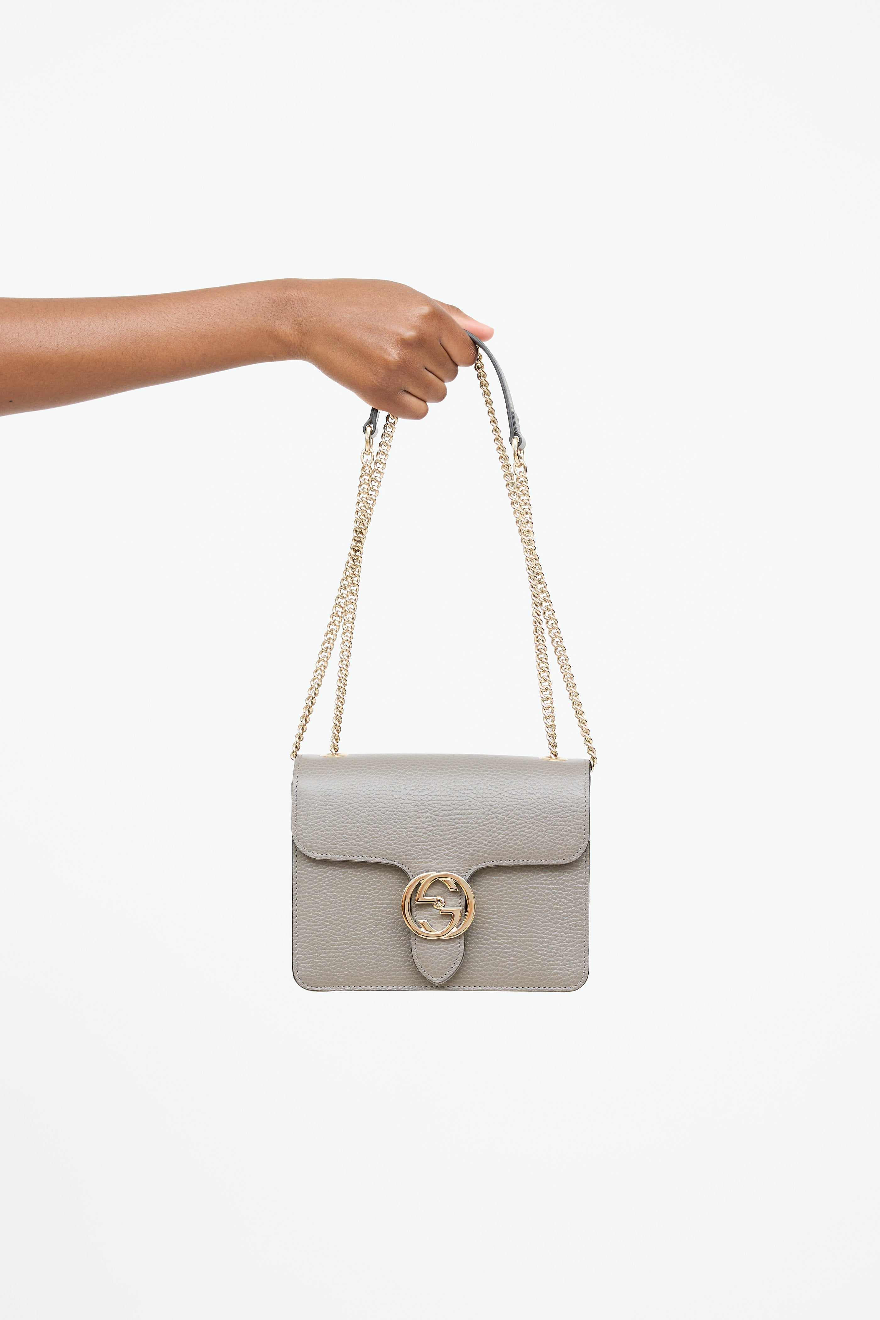 Gucci Leather Dollar Logo Bag