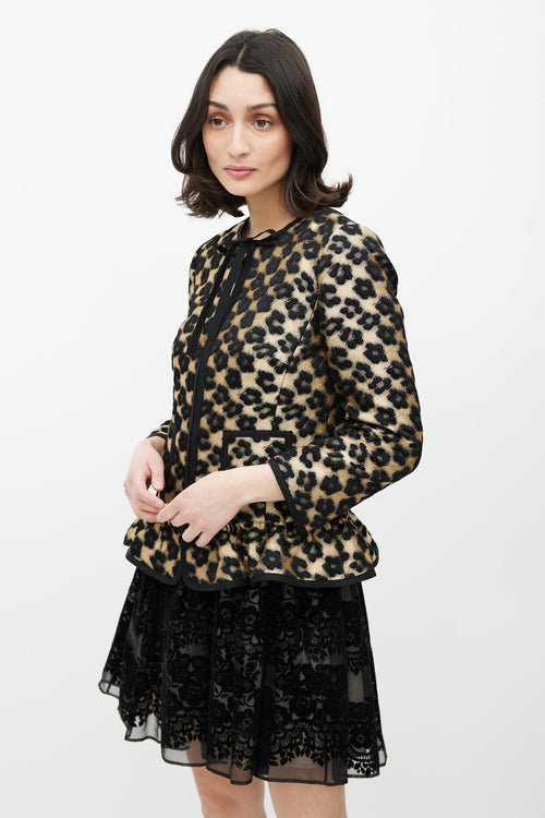 Red Valentino Black & Gold Floral Jacquard Jacket