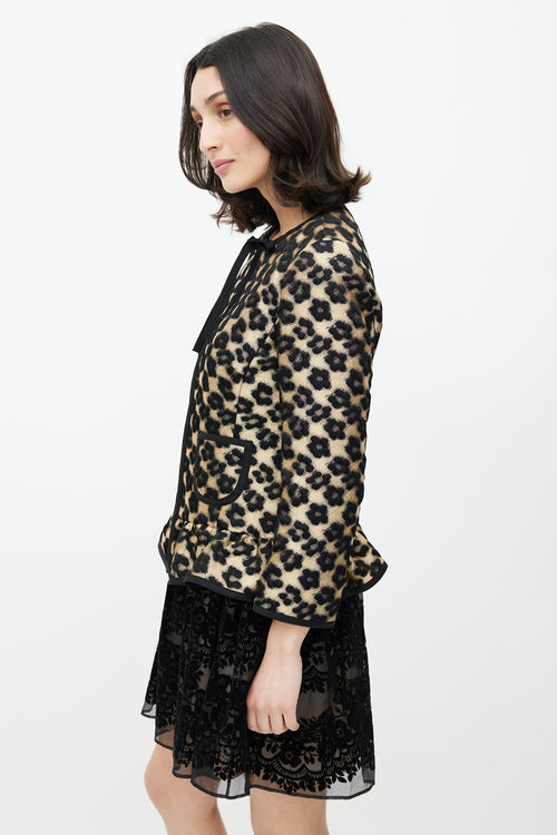 Red Valentino Black & Gold Floral Jacquard Jacket