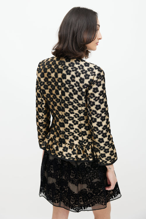 Red Valentino Black & Gold Floral Jacquard Jacket