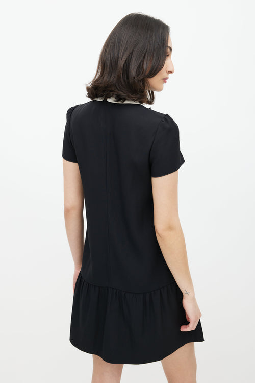 Red Valentino Black & Multicolour Embroidered Dress
