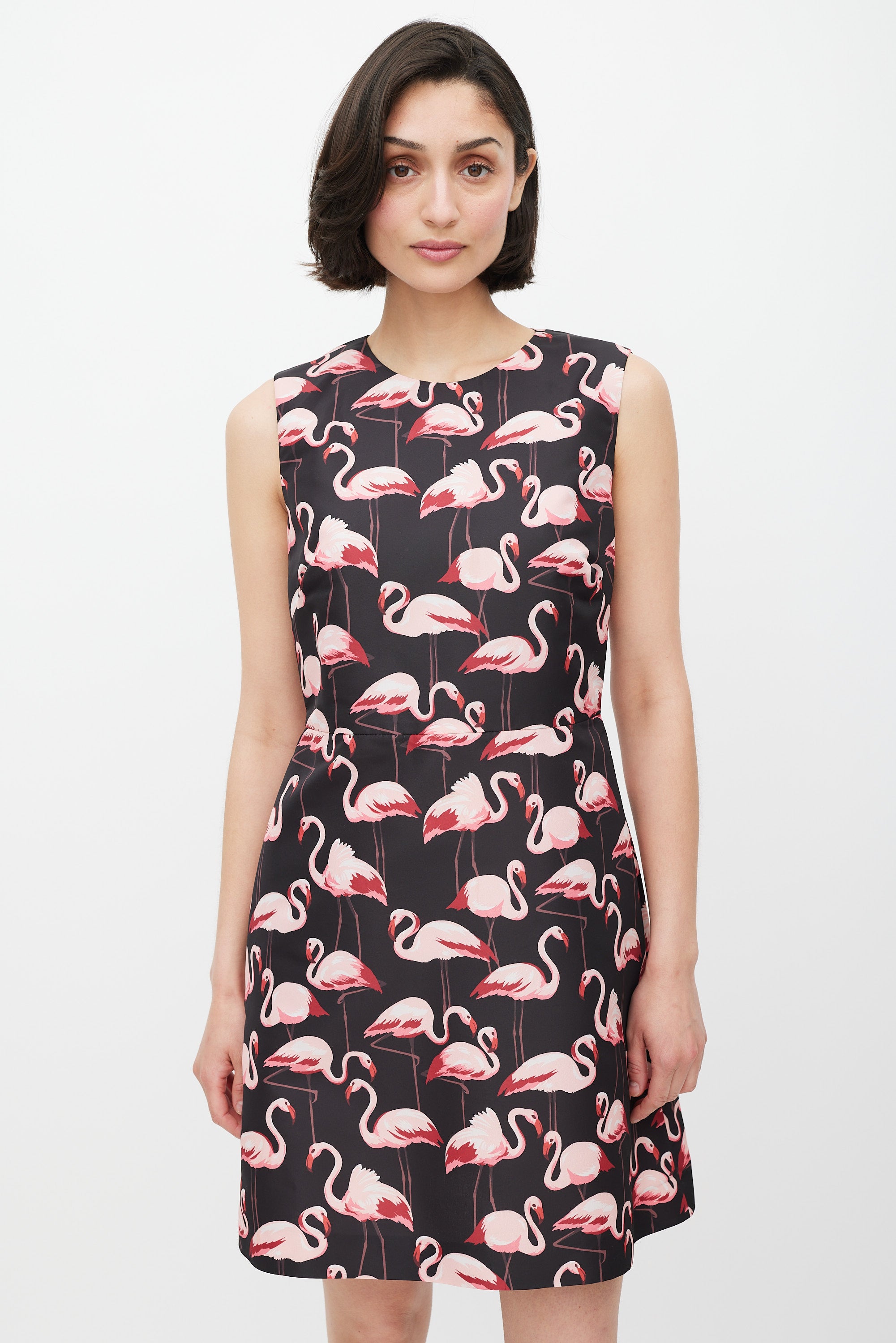 Red Valentino Black & Pink Patterned Dress