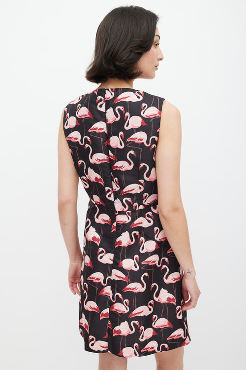 Red Valentino Black & Pink Patterned Dress