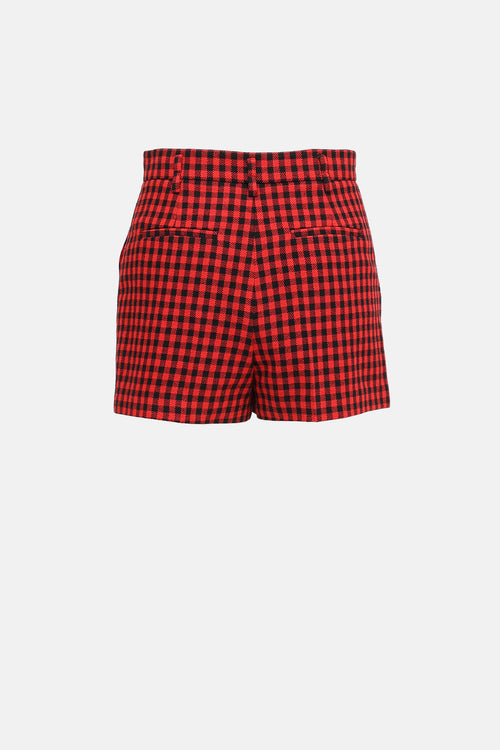 Red Valentino Checkered Mini Shorts