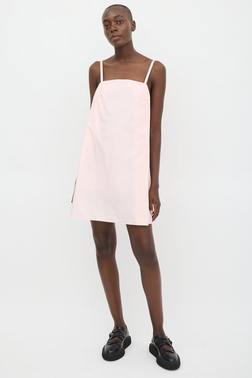 Red Valentino Light Pink Cotton Pleated Shift Dress