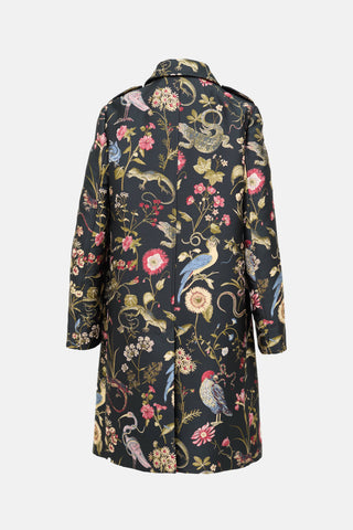 Floral Jacquard Trench Coat