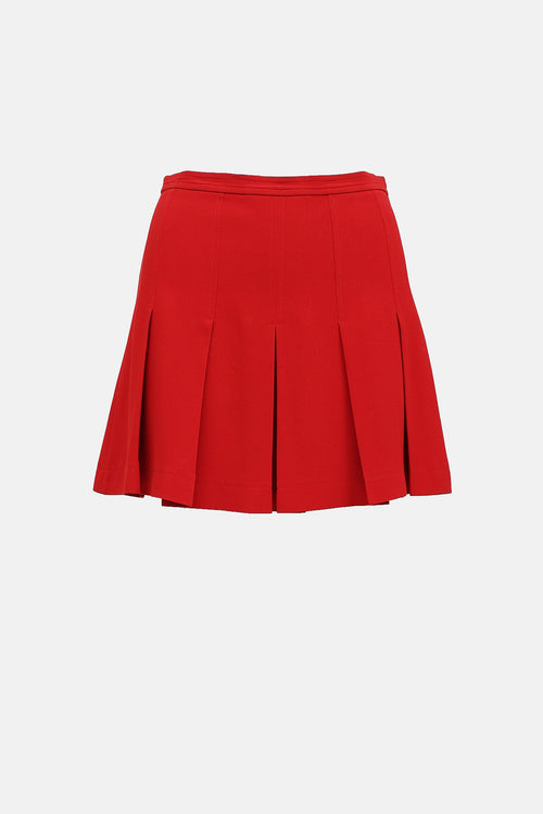 Red Valentino Pleated Midi Skirt