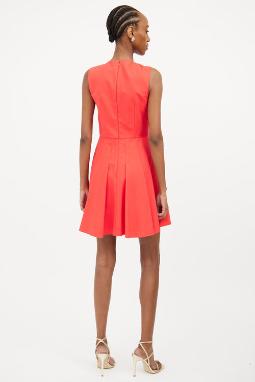 Red Valentino Red Pleated Aline Sleeveless Dress