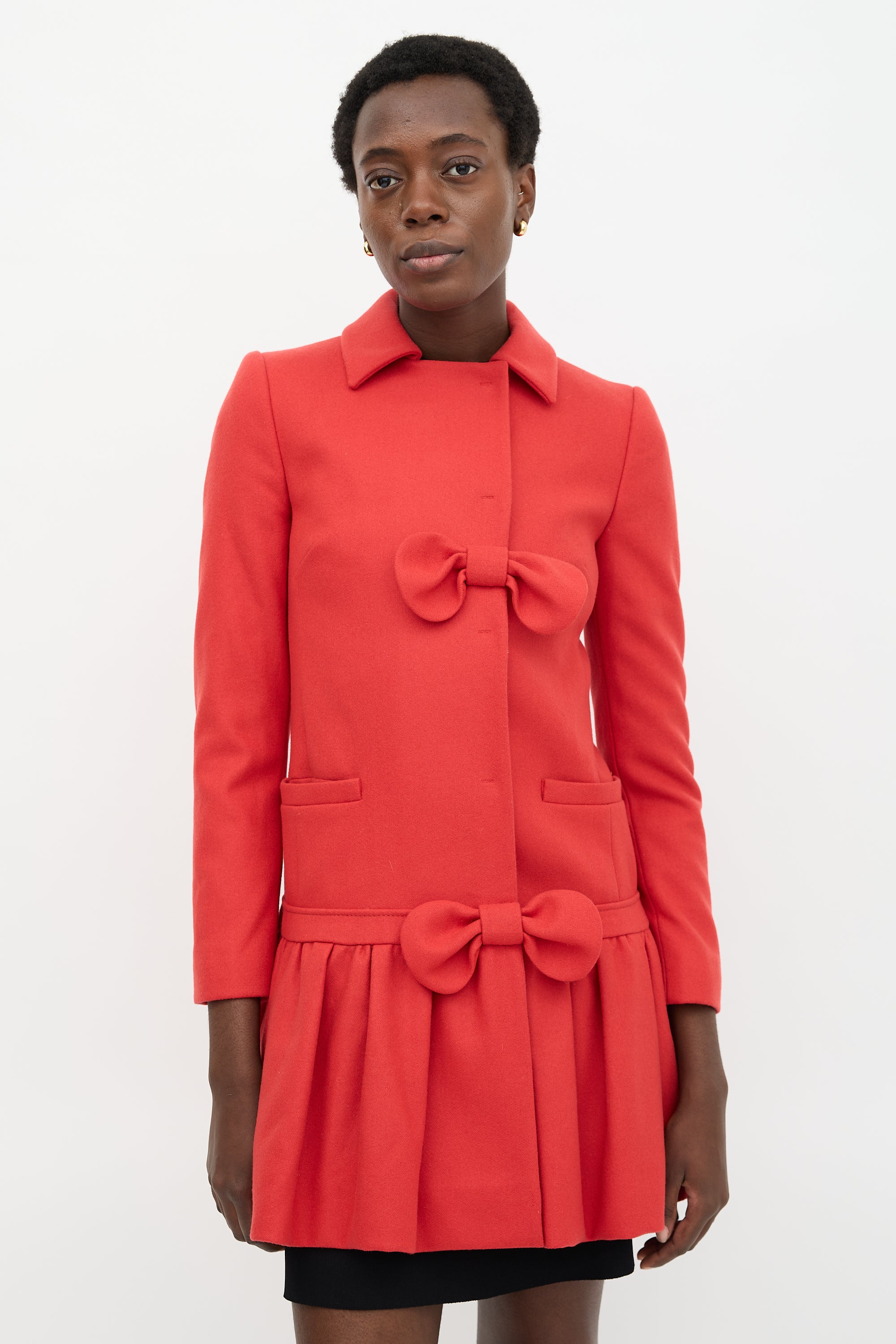 Red Valentino Wool Bow Coat
