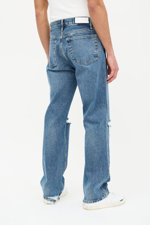 Re/Done Ripped Straight Leg Jeans