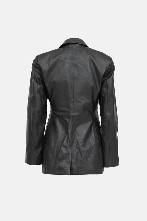 X Veda Leather Blazer Jacket