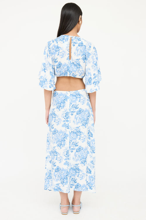 Reformation Floral Cutout Dress