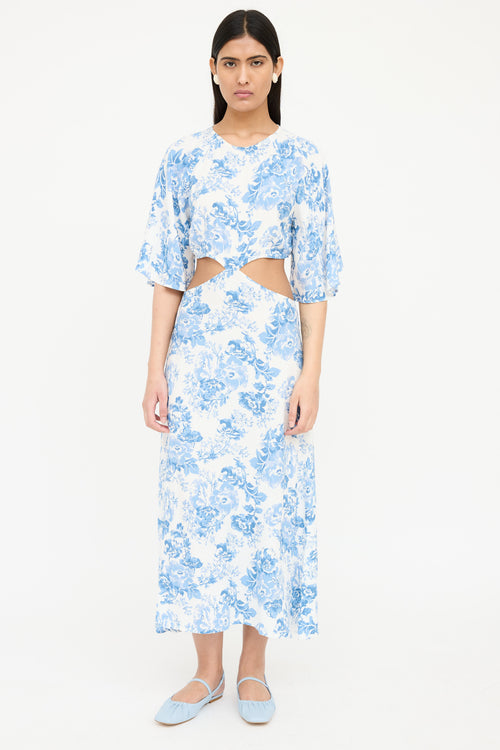 Reformation Floral Cutout Dress
