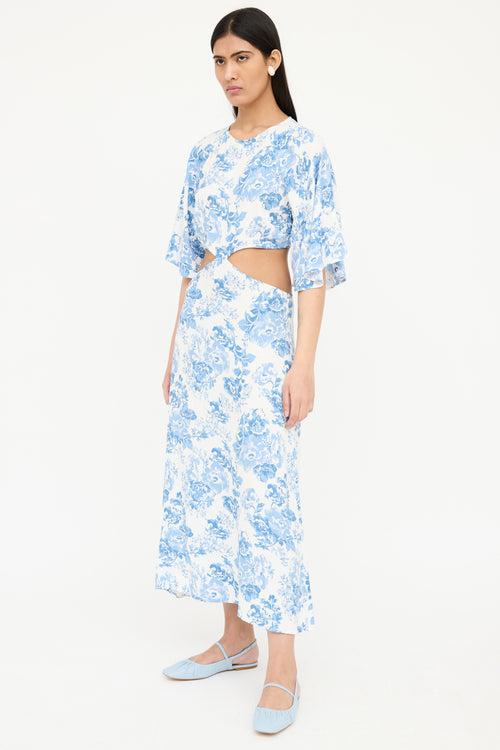 Reformation Floral Cutout Dress