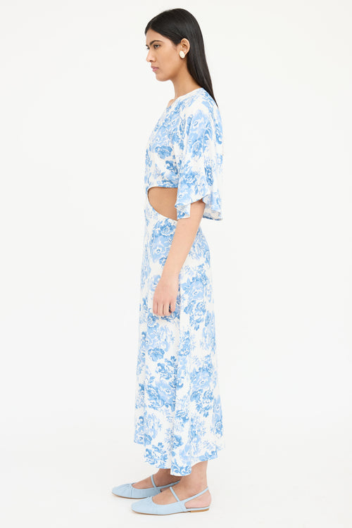 Reformation Floral Cutout Dress