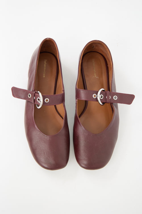 Reformation Leather Bethany Ballet Flat