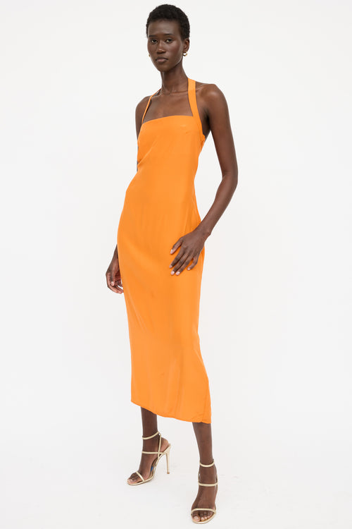 Reformation Silk Halter Dress