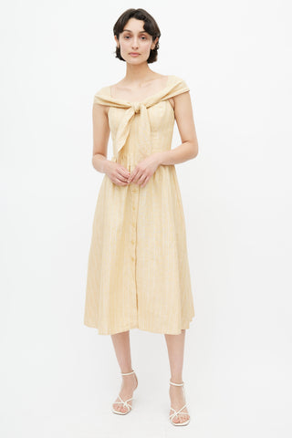 Reformation Yellow & White Stripe Barrington Dress