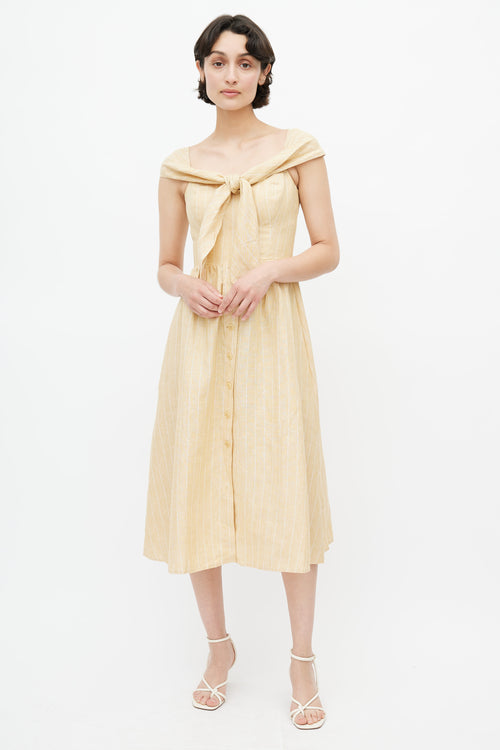 Reformation Yellow & White Stripe Barrington Dress