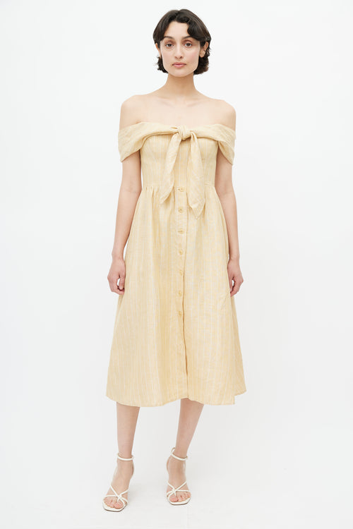 Reformation Yellow & White Stripe Barrington Dress