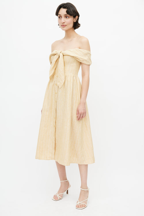 Reformation Yellow & White Stripe Barrington Dress