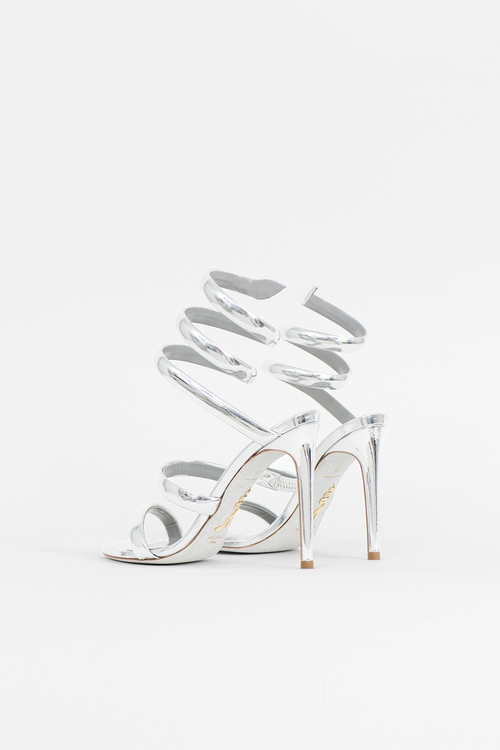 Rene Caovilla Metallic Leather Cleo Sandal