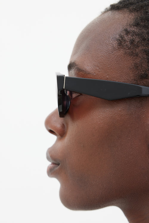 Retrosuperfuture Black & Pink Oval Sunglasses