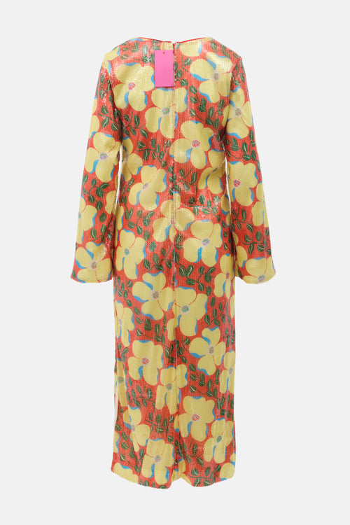 Rhode Floral Sequin Terry Dress