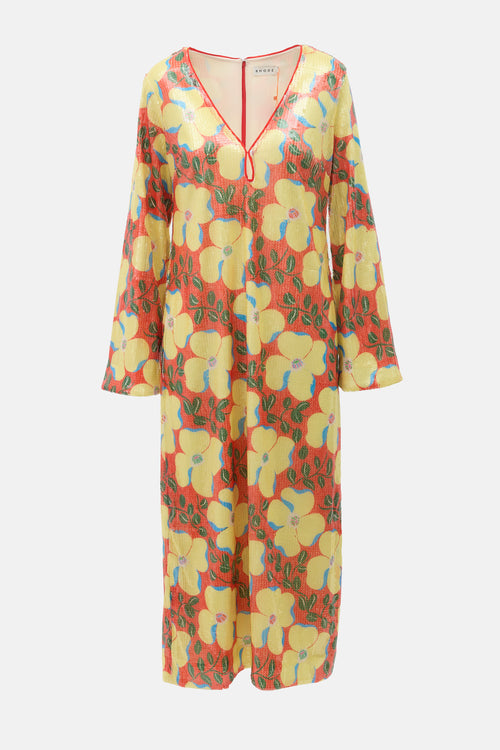 Rhode Floral Sequin Terry Dress